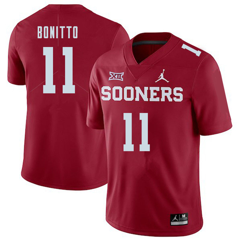 Oklahoma Sooners #11 Nik Bonitto College Football Jerseys Sale-Crimson